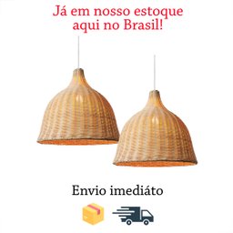 Pendente Ratan de Fibra Natural Artesanal 45 Cm E27 Nat11 - 3