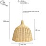 Pendente Ratan de Fibra Natural Artesanal 45 Cm E27 Nat11 - 5
