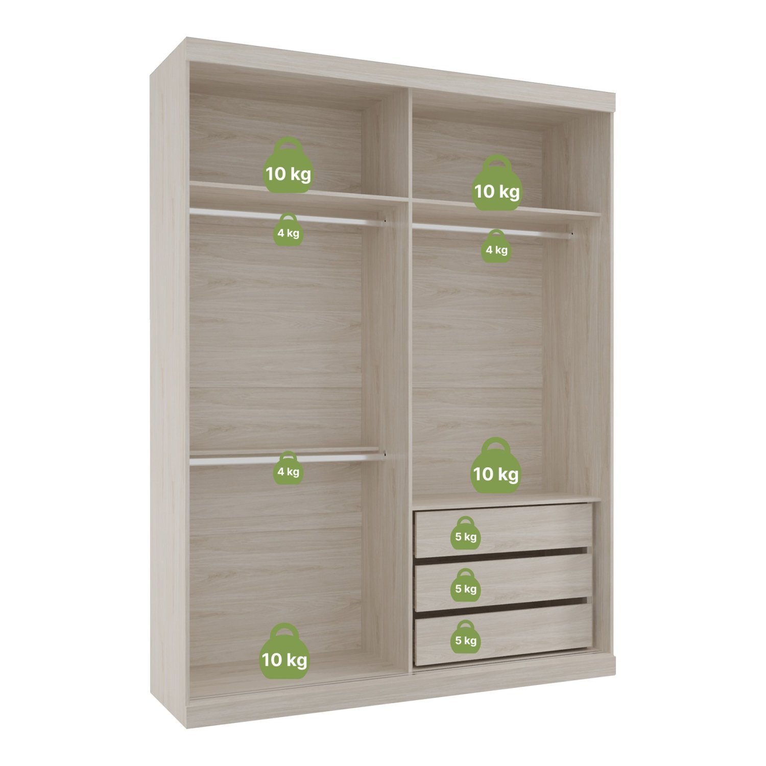 Guarda Roupas Modulado Solteiro com Espelho 176cm 2 Portas de Correr 100% Mdf Royal - 4