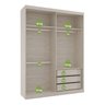 Guarda Roupas Modulado Solteiro com Espelho 176cm 2 Portas de Correr 100% Mdf Royal - 4