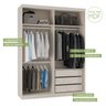 Guarda Roupas Modulado Solteiro com Espelho 176cm 2 Portas de Correr 100% Mdf Royal - 6