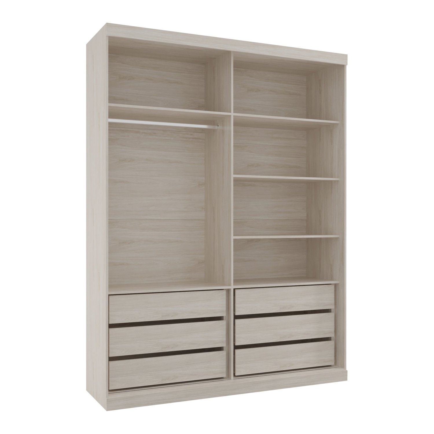Guarda Roupas Modulado Solteiro com Espelho 176cm 2 Portas de Correr 100% Mdf Royal - 2