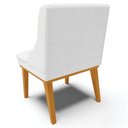 Ver imagem 6 de Kit 6 Cadeiras Decorativas Sala de Jantar Base Fixa de Madeira Firenze PU Branco Fosco/Castanho G19