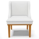 Ver imagem 7 de Kit 6 Cadeiras Decorativas Sala de Jantar Base Fixa de Madeira Firenze PU Branco Fosco/Castanho G19