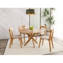 Ver imagem 1 de Conjunto Mesa Lisboa com 4 Cadeiras Rafa Espresso Móveis Marrom/Nozes