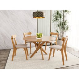 Conjunto Mesa Lisboa com 4 Cadeiras Rafa Espresso Móveis - 1