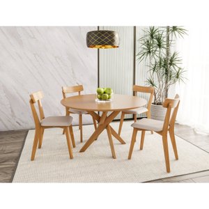 Conjunto Mesa Lisboa com 4 Cadeiras Rafa Espresso Móveis