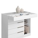 Ver imagem 3 de Cômoda Quarto Porta Jóias com Tampo Vidro 111cm Stefanie Branco A09 - D’Rossi