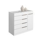 Ver imagem 2 de Cômoda Quarto Porta Jóias com Tampo Vidro 111cm Stefanie Branco A09 - D’Rossi