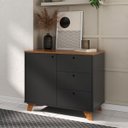 Ver imagem 4 de Balcão para Escritório 3 Gavetas 1 Porta Luciano Freijó/preto