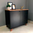 Ver imagem 5 de Balcão para Escritório 3 Gavetas 1 Porta Luciano Freijó/preto