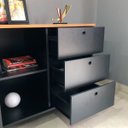 Ver imagem 6 de Balcão para Escritório 3 Gavetas 1 Porta Luciano Freijó/preto