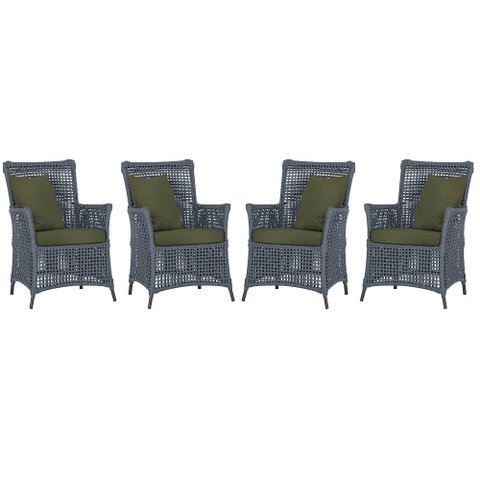 4 Poltronas Igapó Alumínio Micro Pintura Marrom Corda Náutica Estofado 13