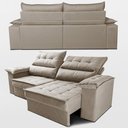 Ver imagem 3 de Sofá Retrátil e Reclinável 2,60m com Molas e Espuma D33 Thunder Velusoft Bege Cama Inbox