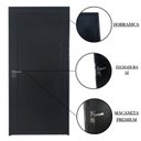 Ver imagem 5 de Porta Lambril de Alumínio 210 X 80cm com Maçaneta Premium Linha 30 Lado Direito Bergamo