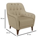 Ver imagem 4 de Kit 2 Poltronas Decorativas para Sala com Capitonê Pietà M22 Linho Bege - Mpozenato