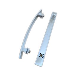Puxador duplo curvo 40x30cm para porta de vidro e portão - Branco - 2