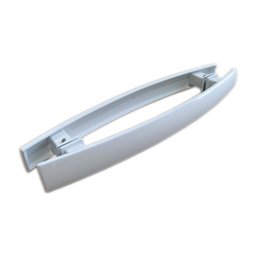 Puxador duplo curvo 40x30cm para porta de vidro e portão - Branco - 1