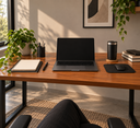 Ver imagem 2 de Mesa Escrivaninha Alika Preto/Canela MDF e Aço 110cm