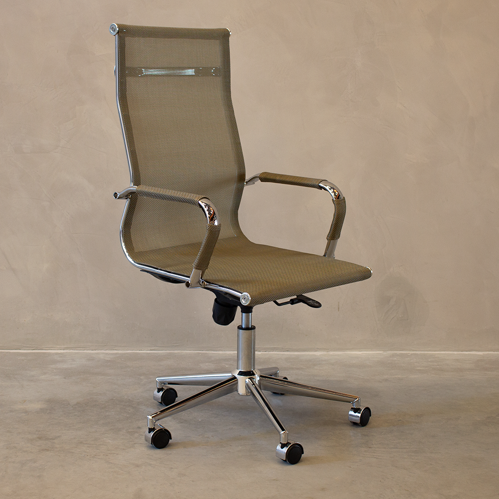 Ver imagem 5 de Kit 6 Cadeiras de Escritório Presidente Giratória Tela Mesh Cobre