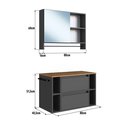 Ver imagem 5 de Conjunto Banheiro Gabinete 80cm e Espelheira Mel/grafite Cj8010