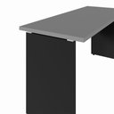 Ver imagem 5 de Mesa Escrivaninha 30mm 150cm em L com Gaveteiro Pés Painel F5 Office Cor:Cinza Sagrado com Preto