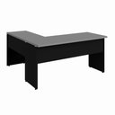 Ver imagem 6 de Mesa Escrivaninha 30mm 150cm em L com Gaveteiro Pés Painel F5 Office Cor:Cinza Sagrado com Preto