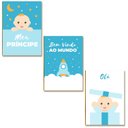 Ver imagem 1 de Kit 3 Placas MDF Infantil Menino Super Aventura Parede A4