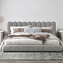 Ver imagem 1 de Cabeceira Modulada Estofada Adesiva Nuvem 1 Módulo 20x60cm (cinza)