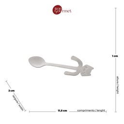 Conjunto 4 Colheres De Chá Em Aço Inox Cat Prateado Wolff - 4