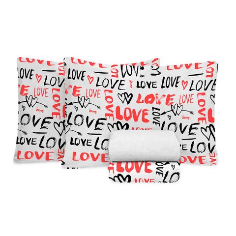 Jogo de Cama King Size Algodão 130 Fios 4 Peças Estampado