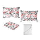 Ver imagem 6 de Jogo de Cama King Size Algodão 130 Fios 4 Peças Estampado