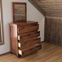 Ver imagem 6 de Cômoda Rústica 4 Gavetas Madeira Maciça Mogano - Panorama Móveis