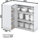 Ver imagem 2 de Armário Aéreo de Cozinha Canto Reto 1 Porta Amy Casa 812