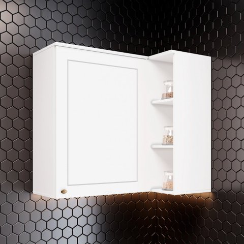 Armário Aéreo de Cozinha Canto Reto 1 Porta Amy Casa 812