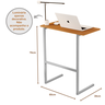 Mesa Suporte Home Office Bancada para Computador Notebook com Pés de Ferro Thor - Nature/cinza - 3