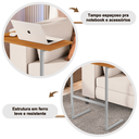 Ver imagem 6 de Mesa Suporte Home Office Bancada para Computador Notebook com Pés de Ferro Thor - Nature/cinza