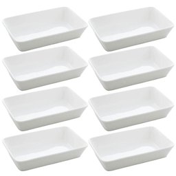 8 Travessas de Porcelana 26x17cm Refratários Restaurante Buffet Eventos Servir Lyor - 1