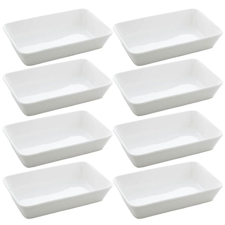 8 Travessas de Porcelana 26x17cm Refratários Restaurante Buffet Eventos Servir Lyor 8 Travessas de Porcelana 26x17cm Refratários Restaurante Buffet Eventos Servir Lyor