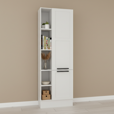 Paneleiro Moderno em MDF 2 Portas e 5 Nichos 60cm Grazi Tecnomobili
