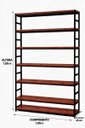 Ver imagem 4 de Estante Multiuso Organizador Livreiro Estilo Industrial 180x190 Preto Mogno