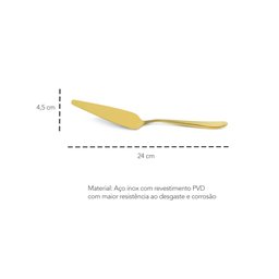 Espatula de Bolo Dourado Utensilio de Cozinha Aço Inox - 2