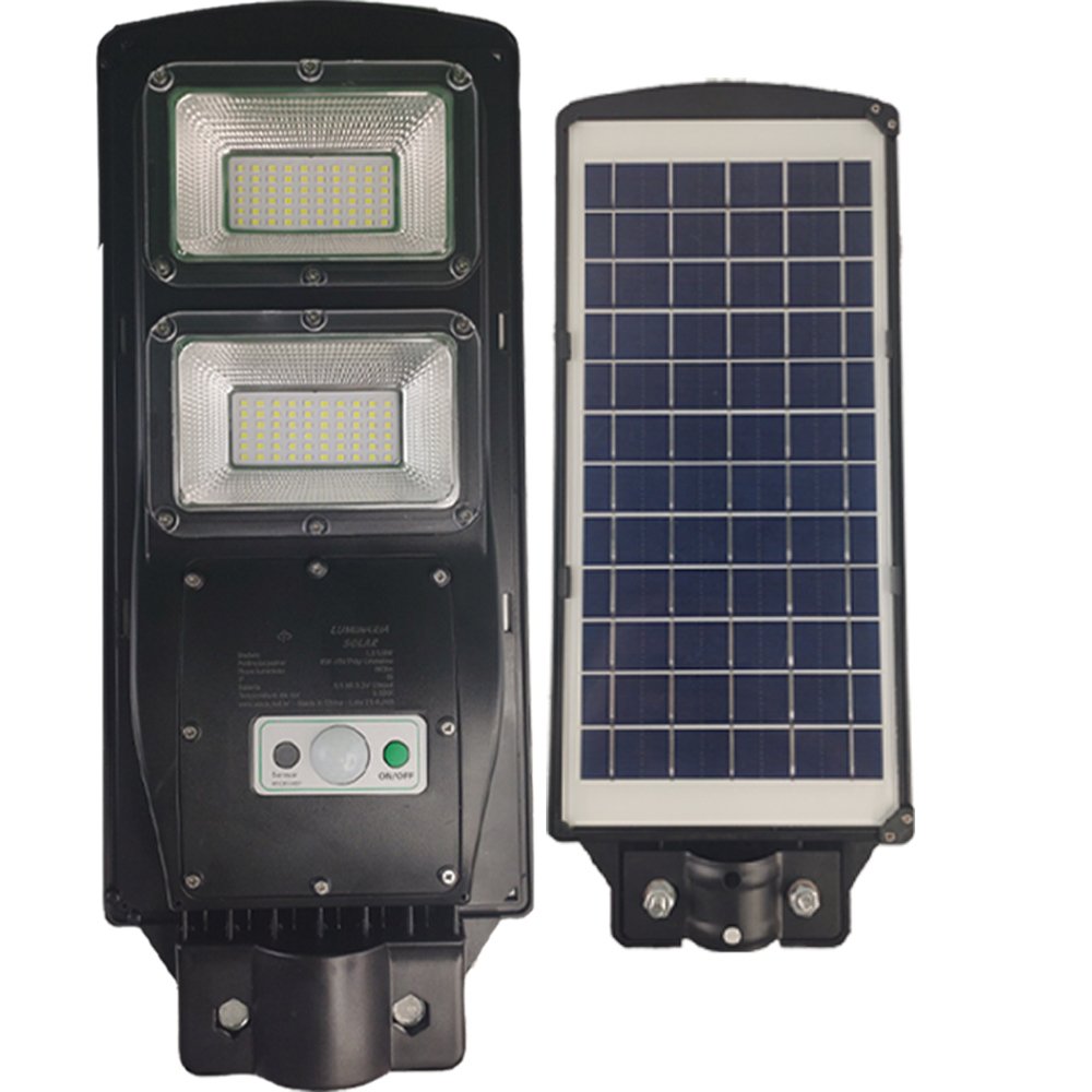 Luminária Solar 120W Poste Sensor de Movimento LED Controle Casas Jardins Parede Ruas