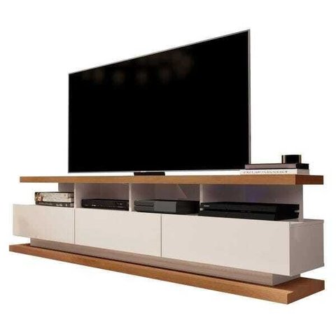 Rack para Tv Vivare Off White com Freijó - Giga Móveis