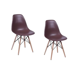 Kit 4 Cadeiras Charles Eames Eiffel Café Base Madeira Sala Cozinha Jantar - Bering - 3