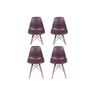 Kit 4 Cadeiras Charles Eames Eiffel Café Base Madeira Sala Cozinha Jantar - Bering - 1