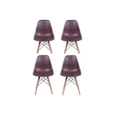 Ver imagem 1 de Kit 4 Cadeiras Charles Eames Eiffel Café Base Madeira Sala Cozinha Jantar - Bering