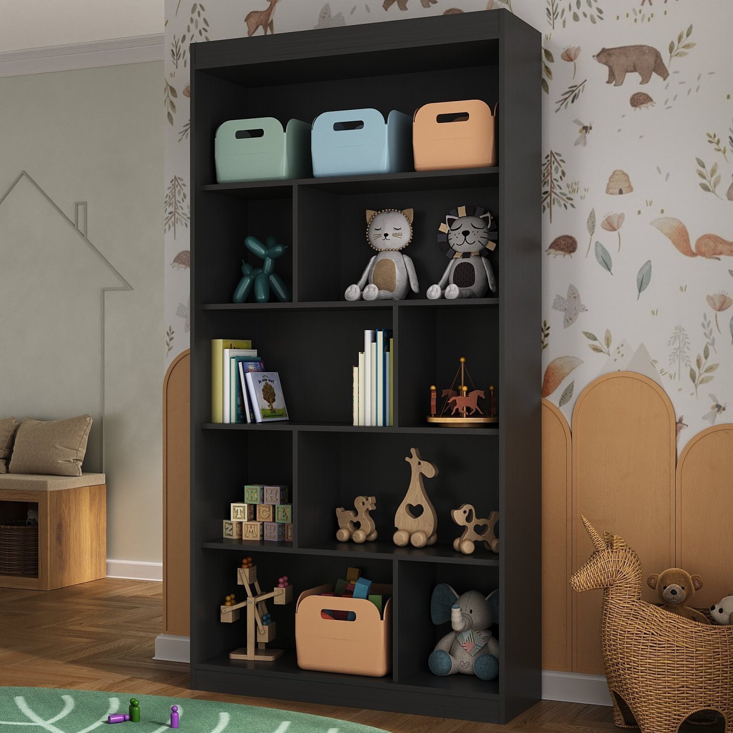 Nicho Infantil Organizador 4 Prateleiras Olivia Espresso Móveis - 1