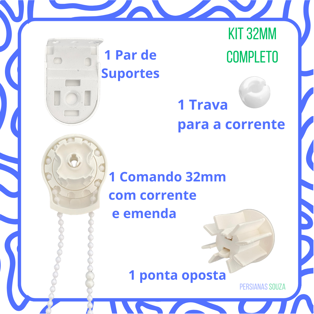 Kit 32mm Completo para Reparo e Conserto de Persianas Rolô - 2