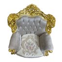 Ver imagem 5 de Par de Poltronas Clássicas Bege com Dourado